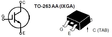 IXGA20N60B, IGBT-транзистор, 600 В, 40 А 